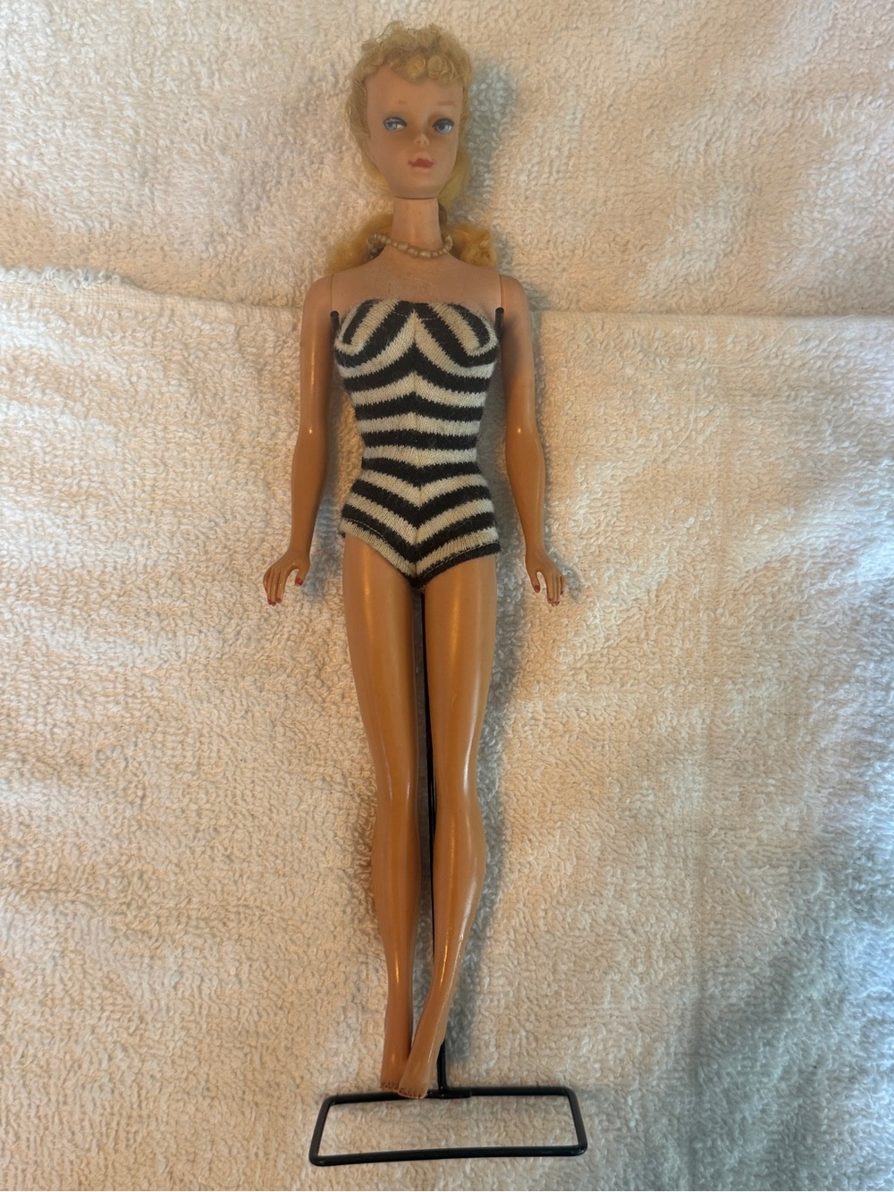 Original 1960 Barbie Doll #4 in Black & White Zebra Suit - NOT A REPRODUCTION